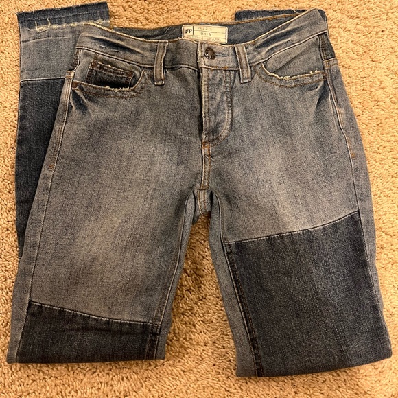 Free People Jax Patchwork Skinny Jeans - Picture 4 of 6